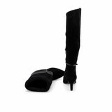 Cizme dama elegante Anna Viotti piele intoarsa  D106-AD893-L542 negre