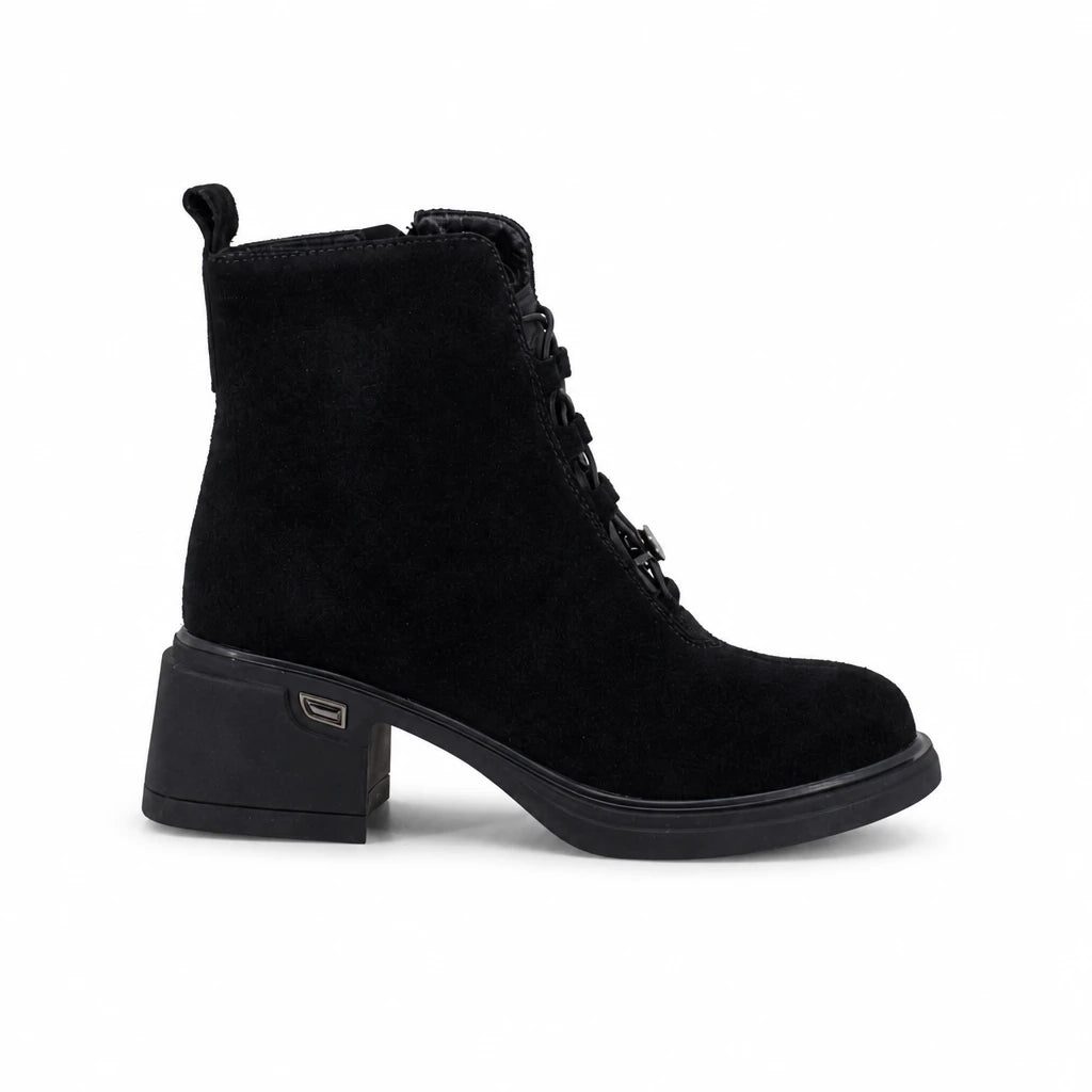 Ghete dama ecasual Anna Viotti piele intoarsa D106-F11239-A602 negre