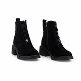 Ghete dama ecasual Anna Viotti piele intoarsa D106-F11239-A602 negre