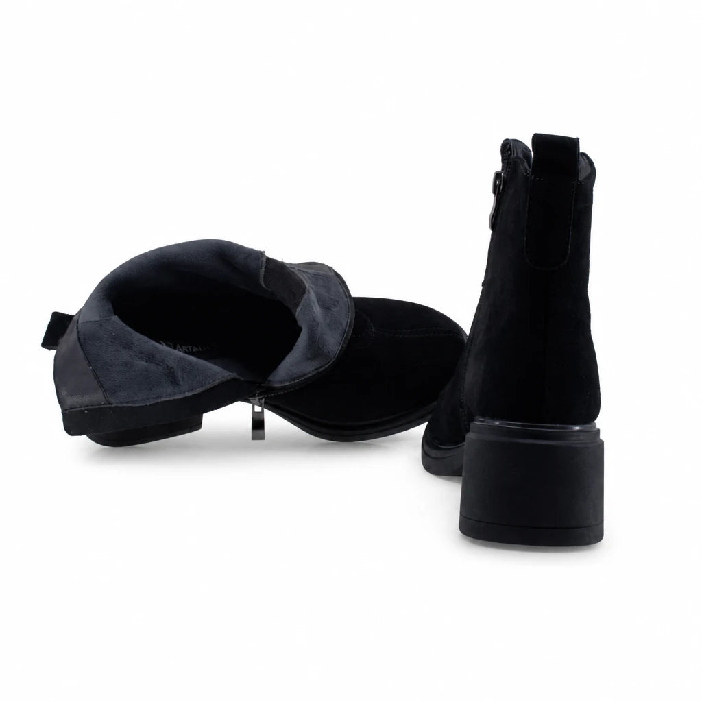 Ghete dama ecasual Anna Viotti piele intoarsa D106-F11239-A602 negre