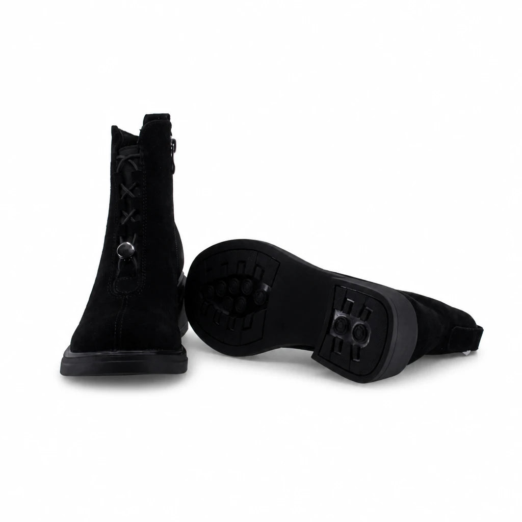 Ghete dama ecasual Anna Viotti piele intoarsa D106-F11239-A602 negre