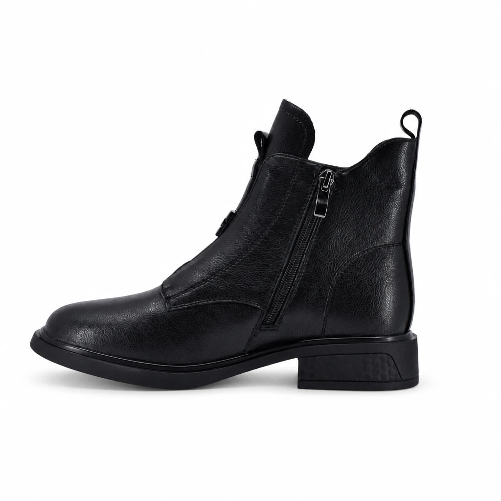 Ghete dama casual Anna Viotti piele naturala D106-F11851-T6152-1 negre