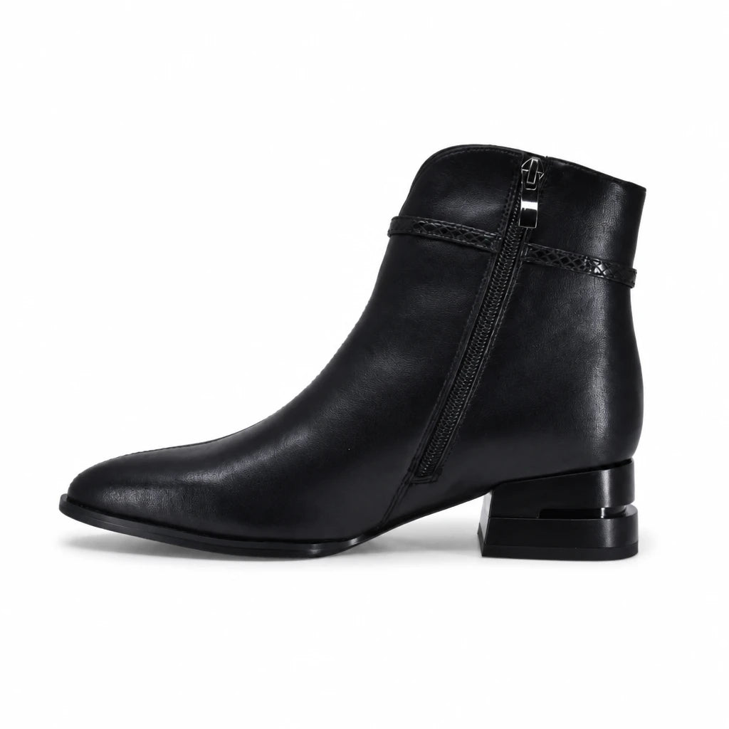 Botine dama elegante Anna Viotti piele naturala D106-F12112-A1210 negre