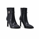 Botine dama elegante Anna Viotti piele naturala D106-HW059-X347 negre