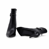 Botine dama elegante Anna Viotti piele naturala D106-HW059-X347 negre