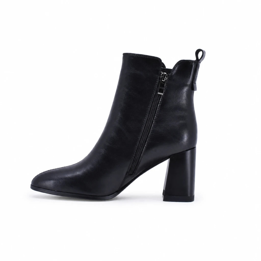 Botine dama elegante Anna Viotti piele naturala D106-M572-Q478-6 negre