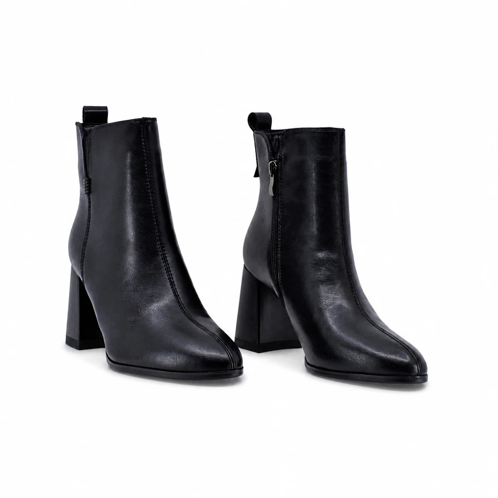 Botine dama elegante Anna Viotti piele naturala D106-M572-Q478-6 negre