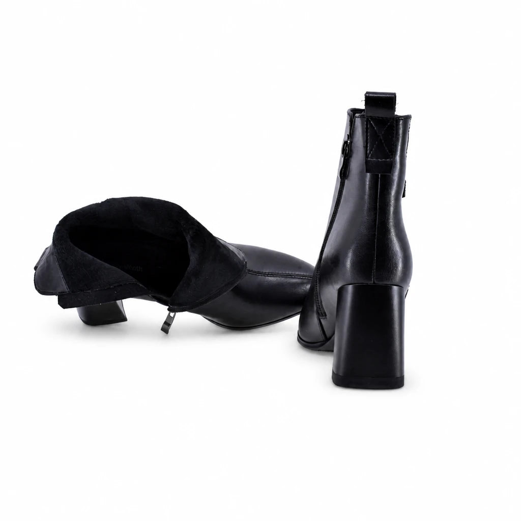 Botine dama elegante Anna Viotti piele naturala D106-M572-Q478-6 negre