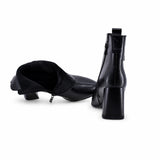 Botine dama elegante Anna Viotti piele naturala D106-M572-Q478-6 negre