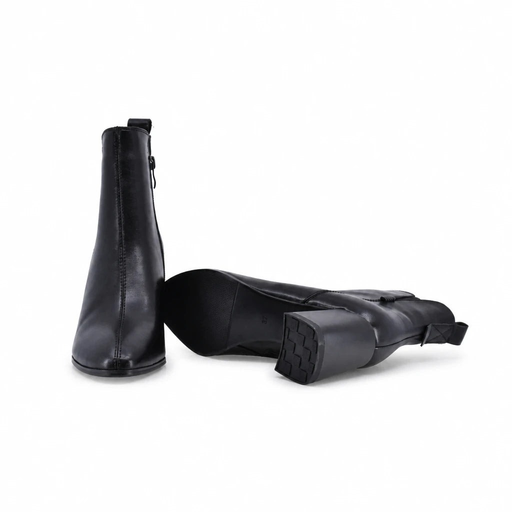 Botine dama elegante Anna Viotti piele naturala D106-M572-Q478-6 negre