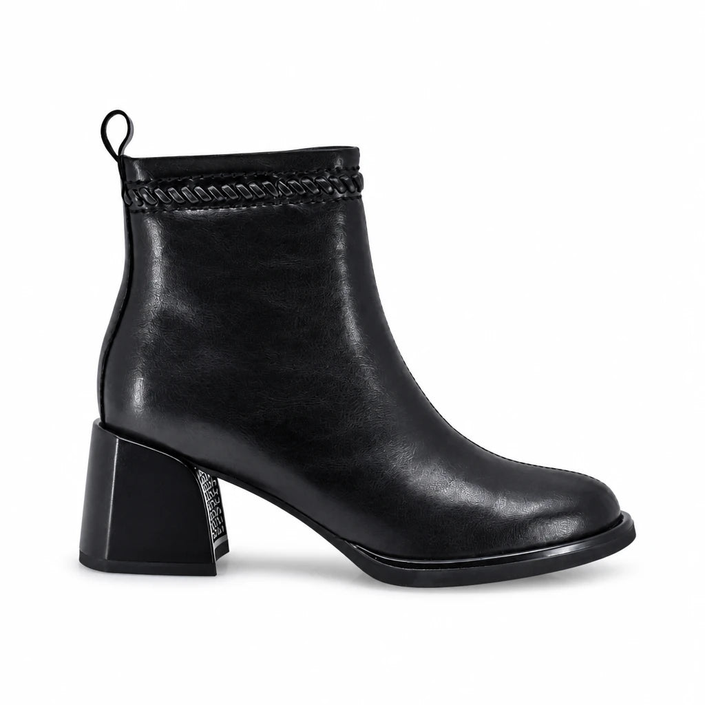 Botine dama elegante Anna Viotti piele naturala D106-M1593-Q1370-1 negre