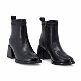 Botine dama elegante Anna Viotti piele naturala D106-M1593-Q1370-1 negre