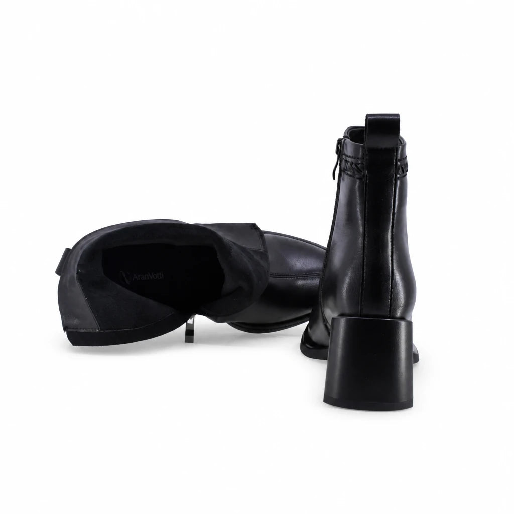Botine dama elegante Anna Viotti piele naturala D106-M1593-Q1370-1 negre