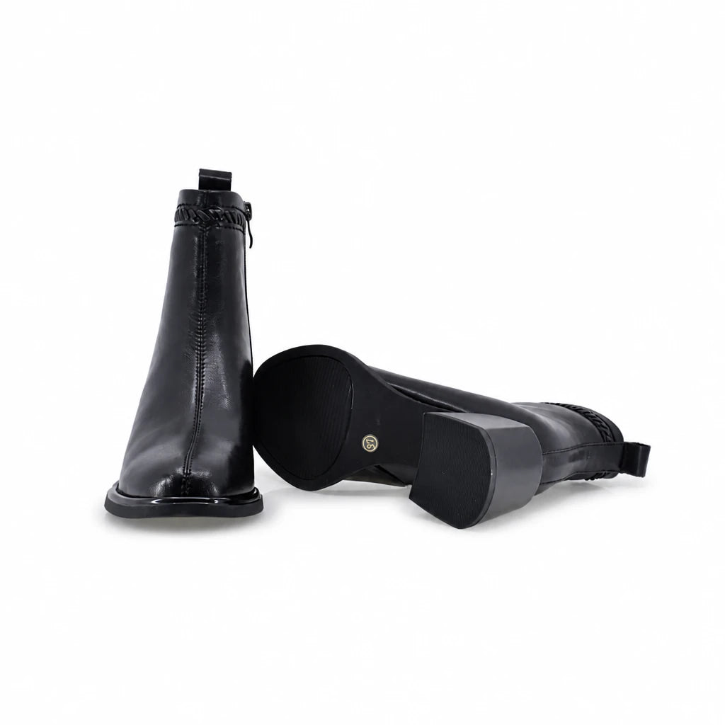 Botine dama elegante Anna Viotti piele naturala D106-M1593-Q1370-1 negre