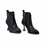 Botine dama elegante Anna Viotti piele naturala D106-8H256-RH1808V-HA negre
