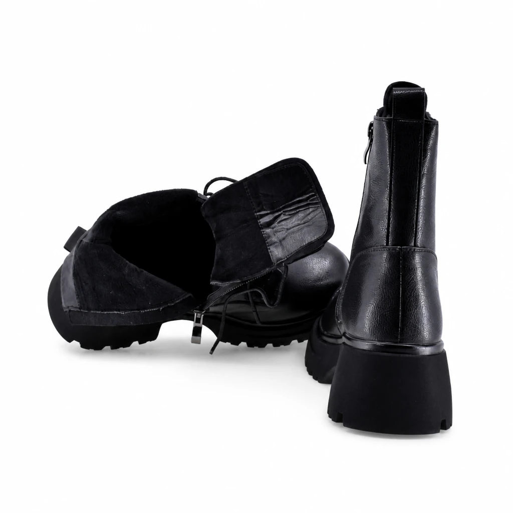 Ghete dama casual Anna Viotti piele naturala D106-F12610-A1496-1 negre