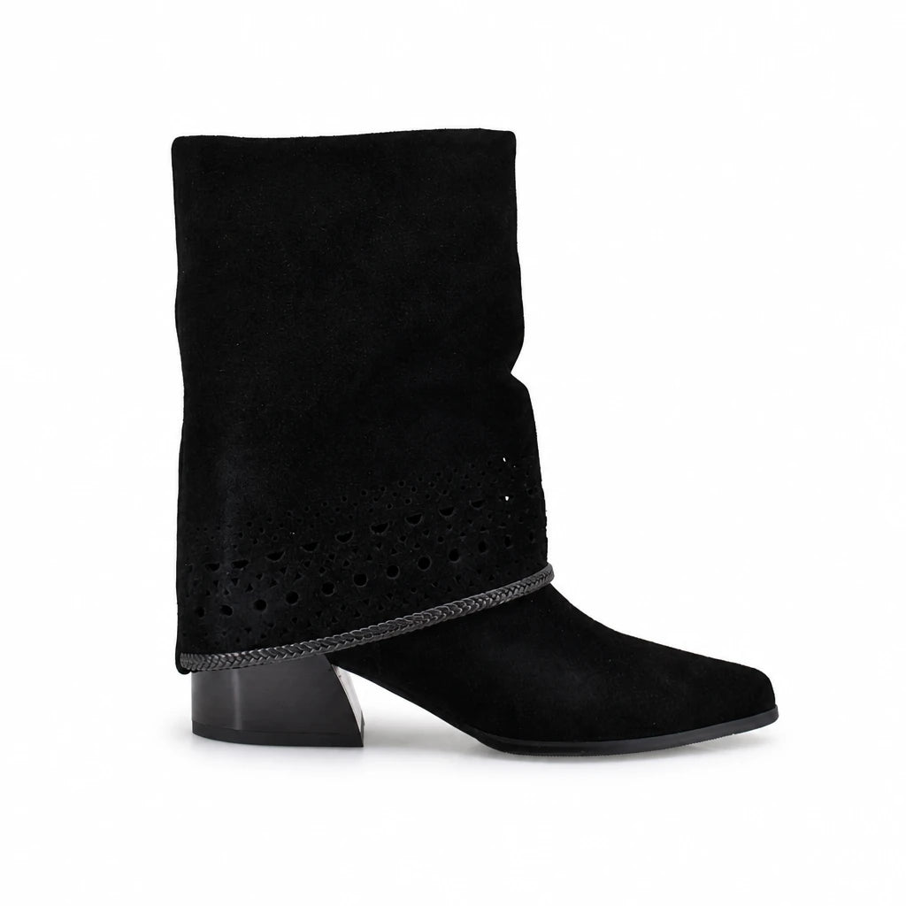 Cizme Dama Casual Anna Viotti Piele Intoarsa D105-8071R-F255-N64 negre