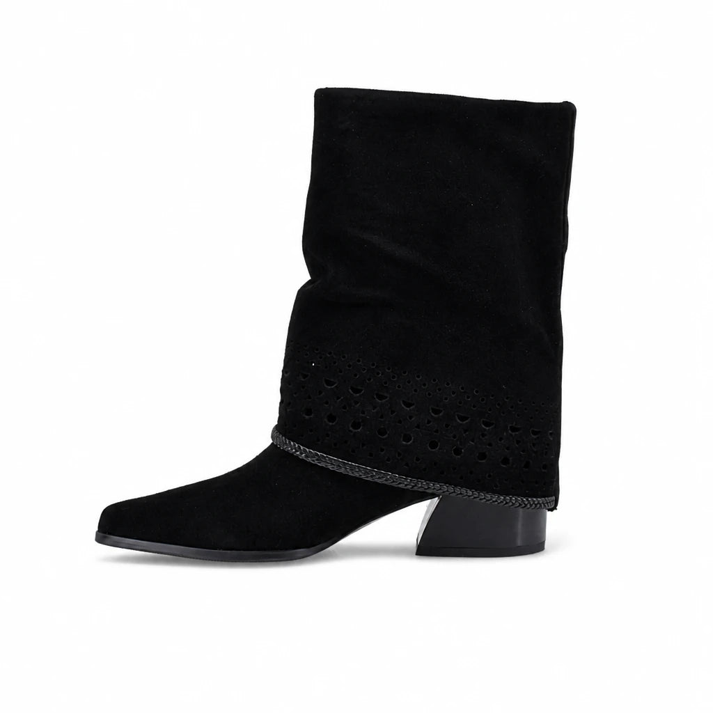 Cizme Dama Casual Anna Viotti Piele Intoarsa D105-8071R-F255-N64 negre