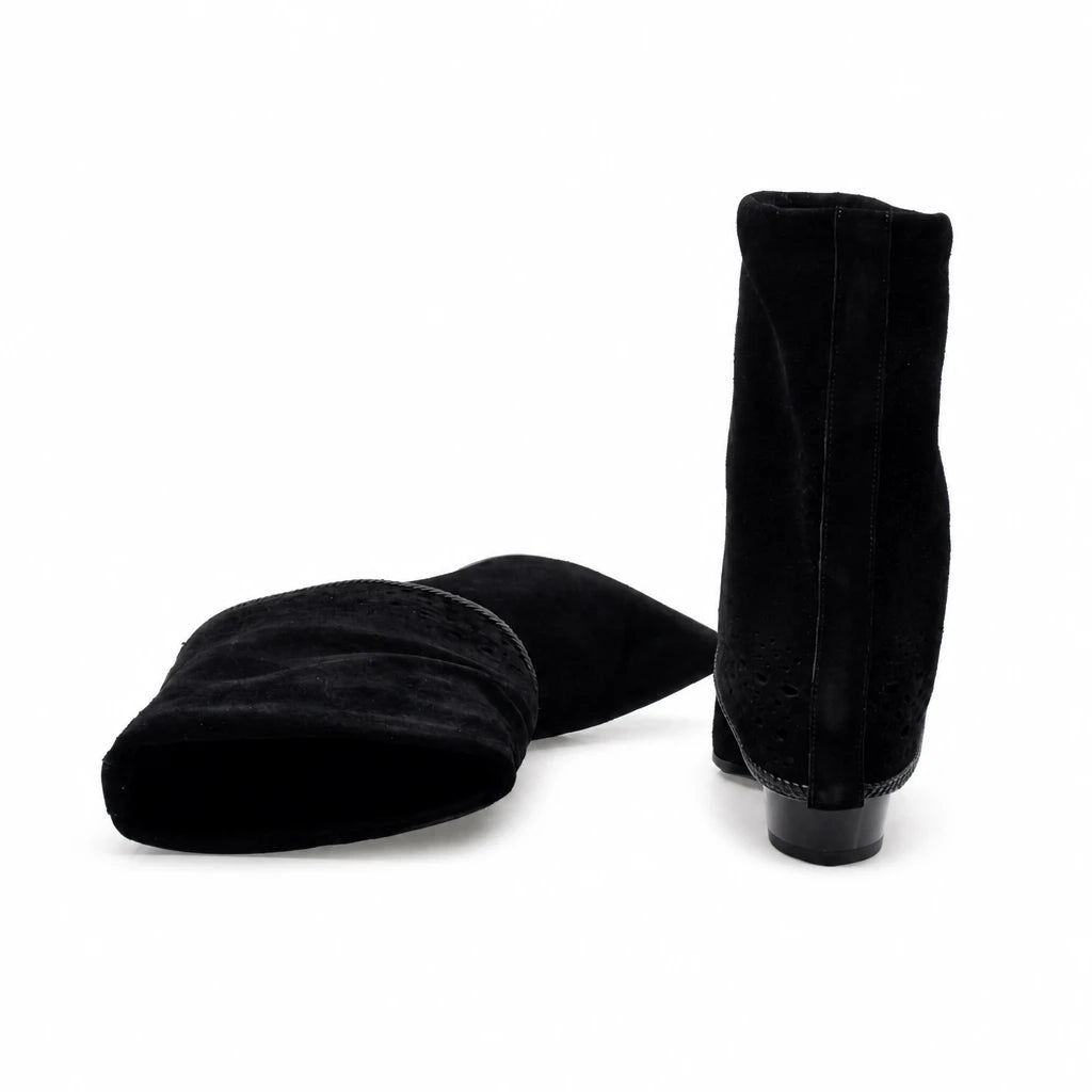 Cizme Dama Casual Anna Viotti Piele Intoarsa D105-8071R-F255-N64 negre