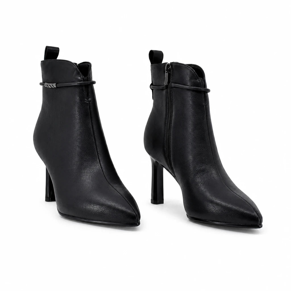 Botine dama elegante Anna Viotti piele naturala D106-7Y77-RH2245V-HA negre