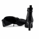Botine dama elegante Anna Viotti piele naturala D106-7Y77-RH2245V-HA negre