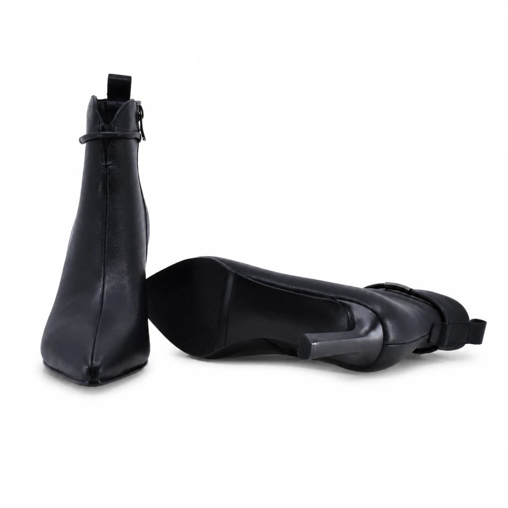 Botine dama elegante Anna Viotti piele naturala D106-7Y77-RH2245V-HA negre