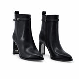 Botine dama elegante Anna Viotti piele naturala D106-HW060-L671R negre