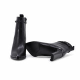 Botine dama elegante Anna Viotti piele naturala D106-HW060-L671R negre