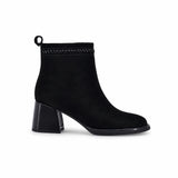 Botine dama elegante Anna Viotti piele intoarsa D106-M1593-Q1370-2 negre