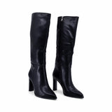 Cizme dama elegante Anna Viotti piele naturala D106-X0G707-RH2255V-HA negre