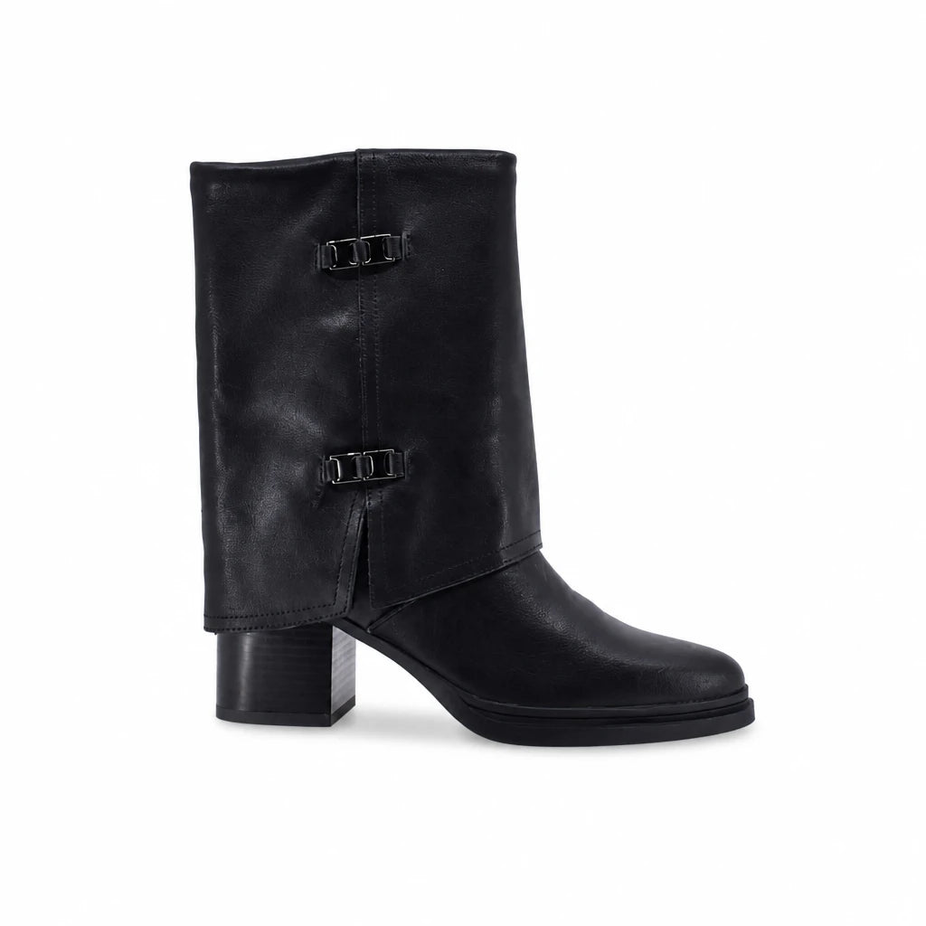 Cizme dama casual Anna Viotti piele naturala D115-80935-06T negre