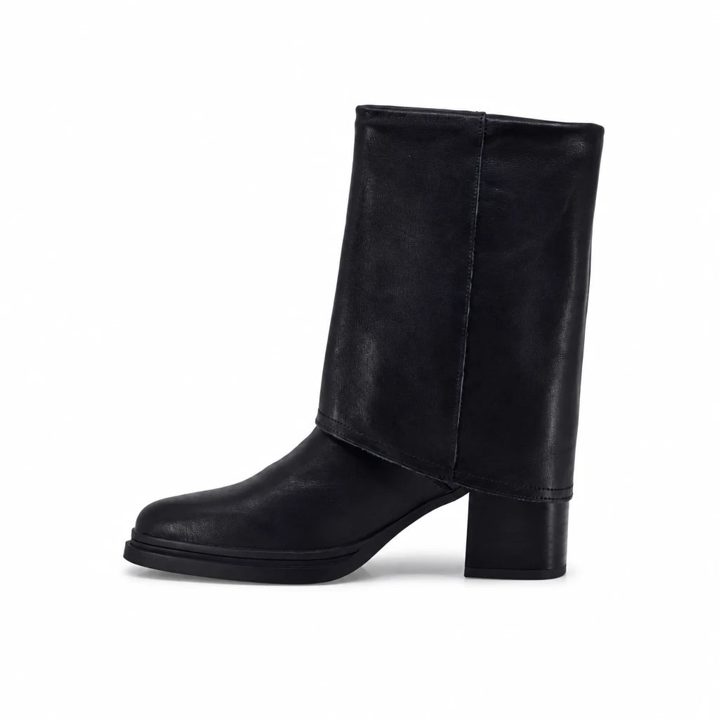 Cizme dama casual Anna Viotti piele naturala D115-80935-06T negre