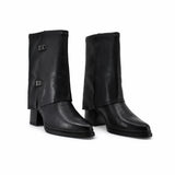 Cizme dama casual Anna Viotti piele naturala D115-80935-06T negre