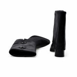 Cizme dama casual Anna Viotti piele naturala D115-80935-06T negre