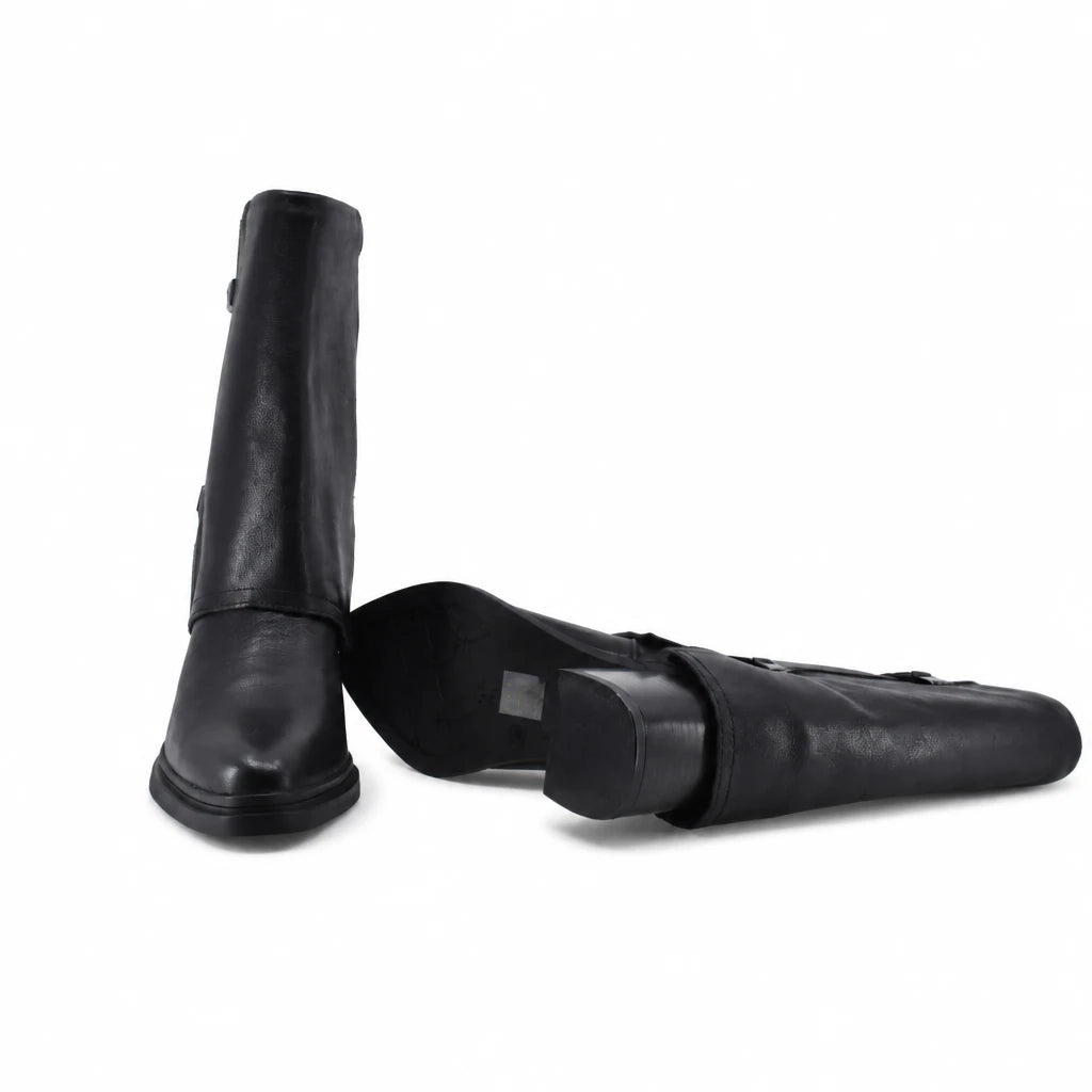 Cizme dama casual Anna Viotti piele naturala D115-80935-06T negre