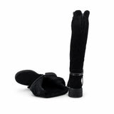 Cizme dama casual Anna Viotti piele intoarsa D125-5J205-R05 negre