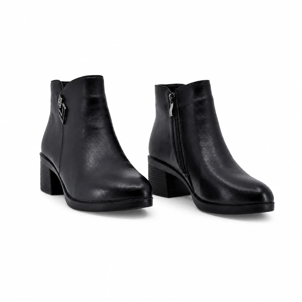 Ghete dama casual Anna Viotti piele naturala D111-1E02580-6 negre