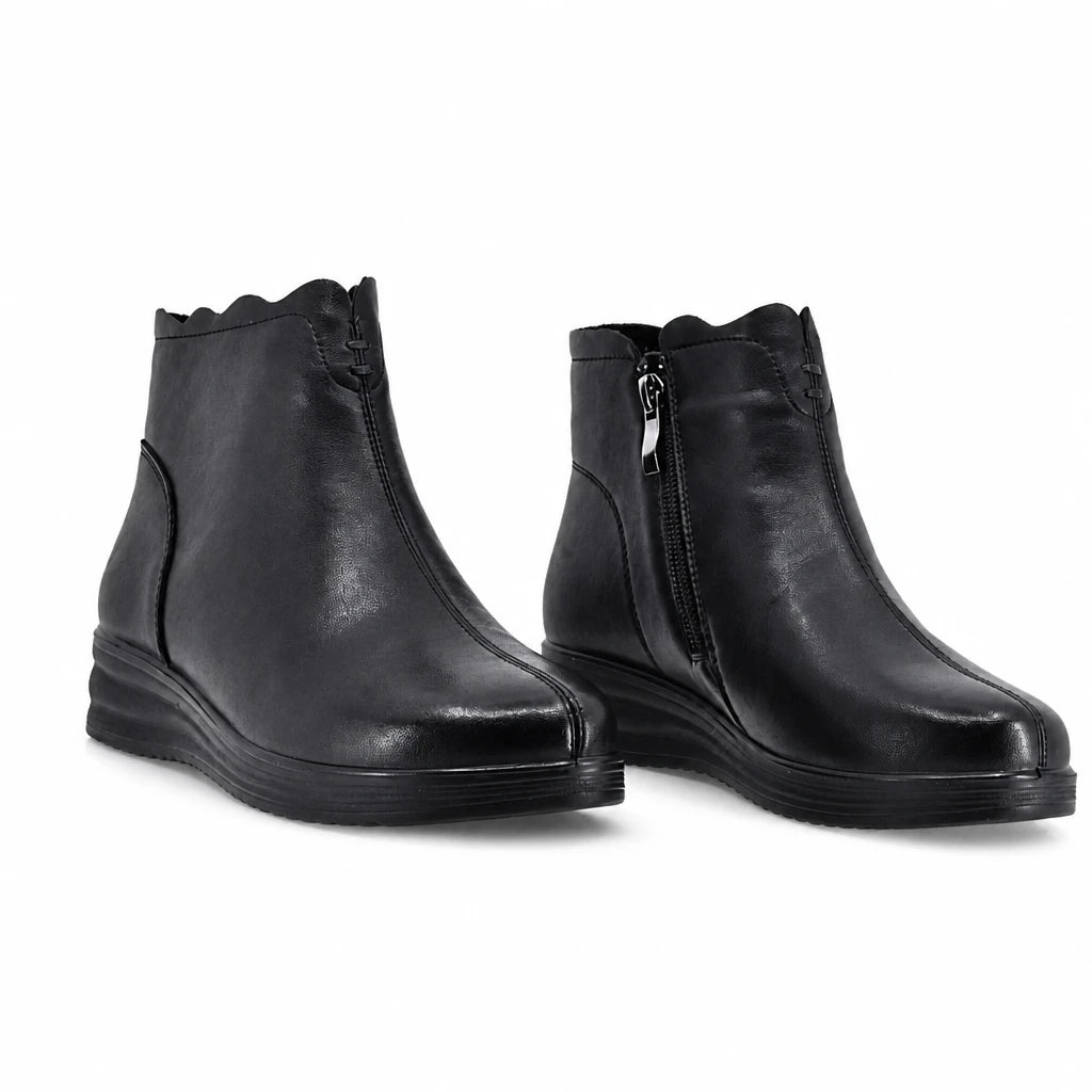 Ghete dama casual Anna Viotti piele naturala D111-3E78978-72 negre