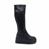 Cizme dama casual Anna Viotti piele naturala D113-160304 negre