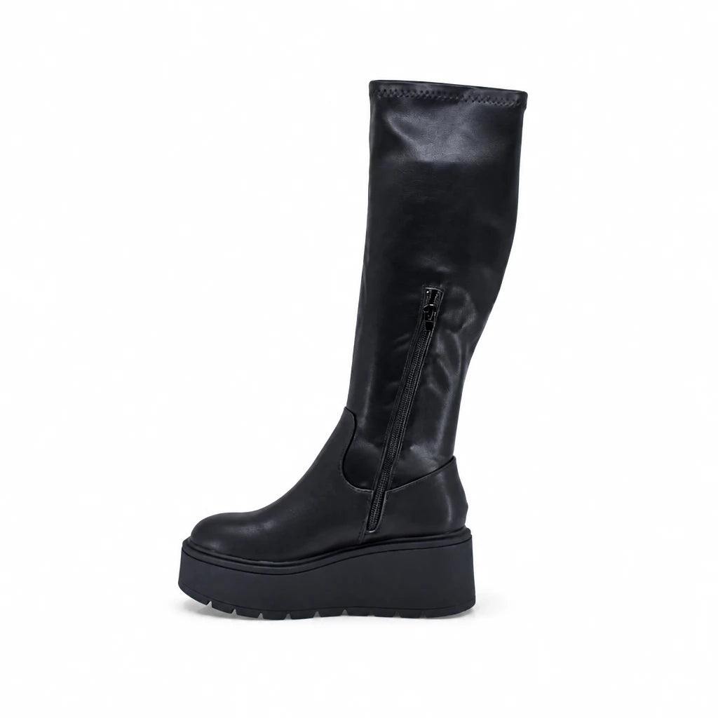 Cizme dama casual Anna Viotti piele naturala D113-160304 negre