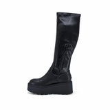 Cizme dama casual Anna Viotti piele naturala D113-160304 negre