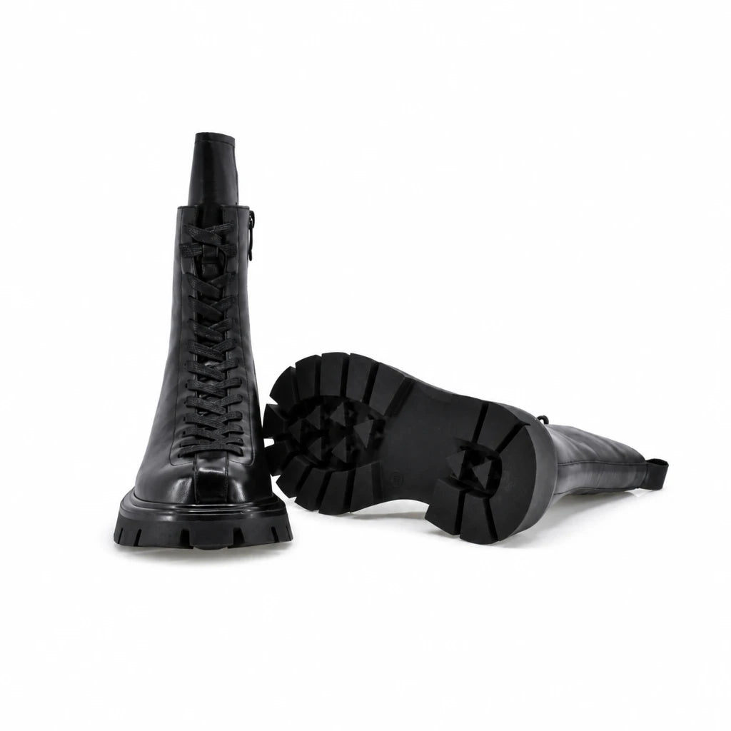 Ghete dama casual Sole piele naturala D122-P115-328 negre