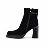 Botine dama elegante Anna Viotti piele naturala D122-ZPW351-N4783-2 negre