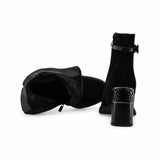 Botine dama elegante Anna Viotti piele naturala D122-ZPW351-N4783-2 negre