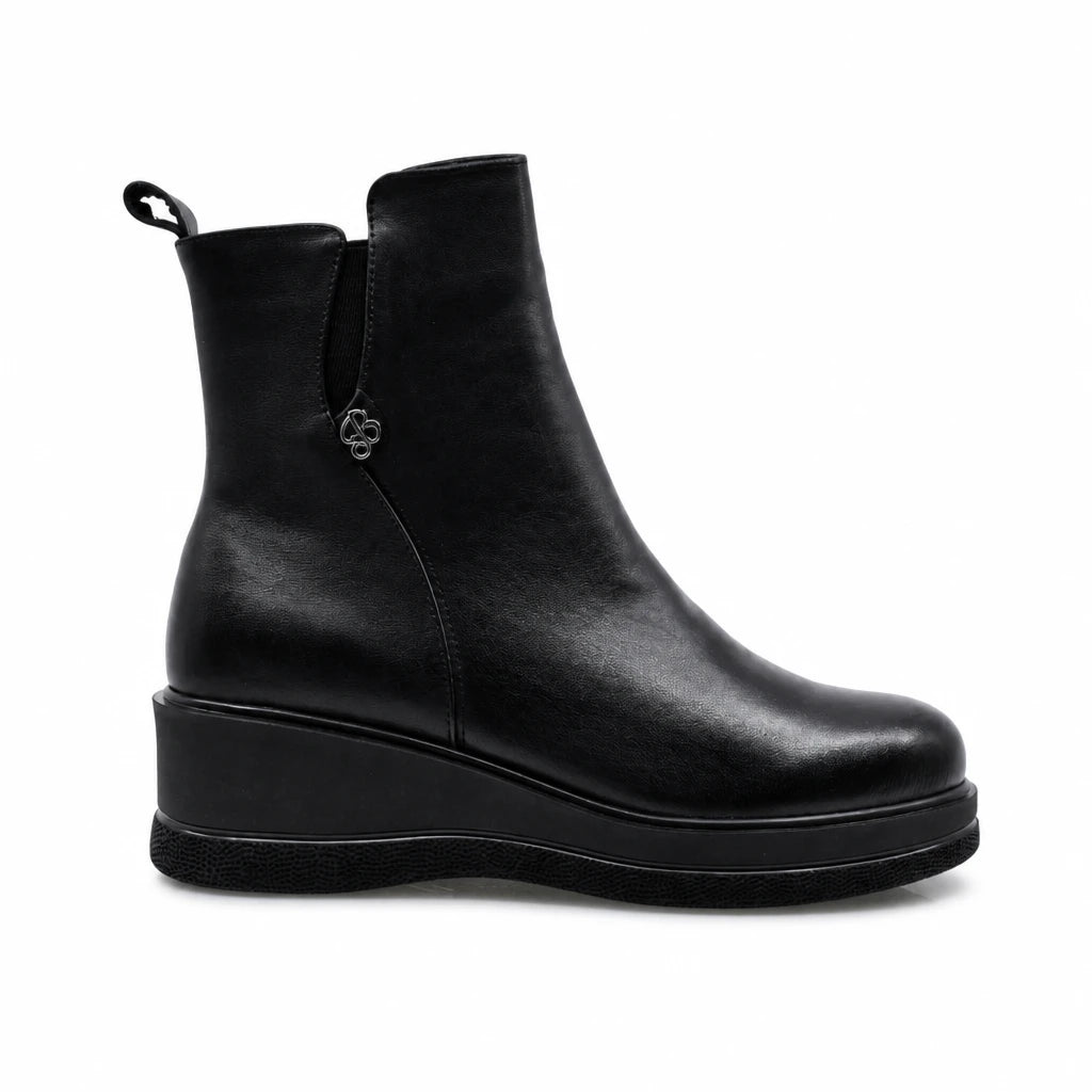 Ghete dama casual Anna Viotti piele naturala D124-BQ072 negre