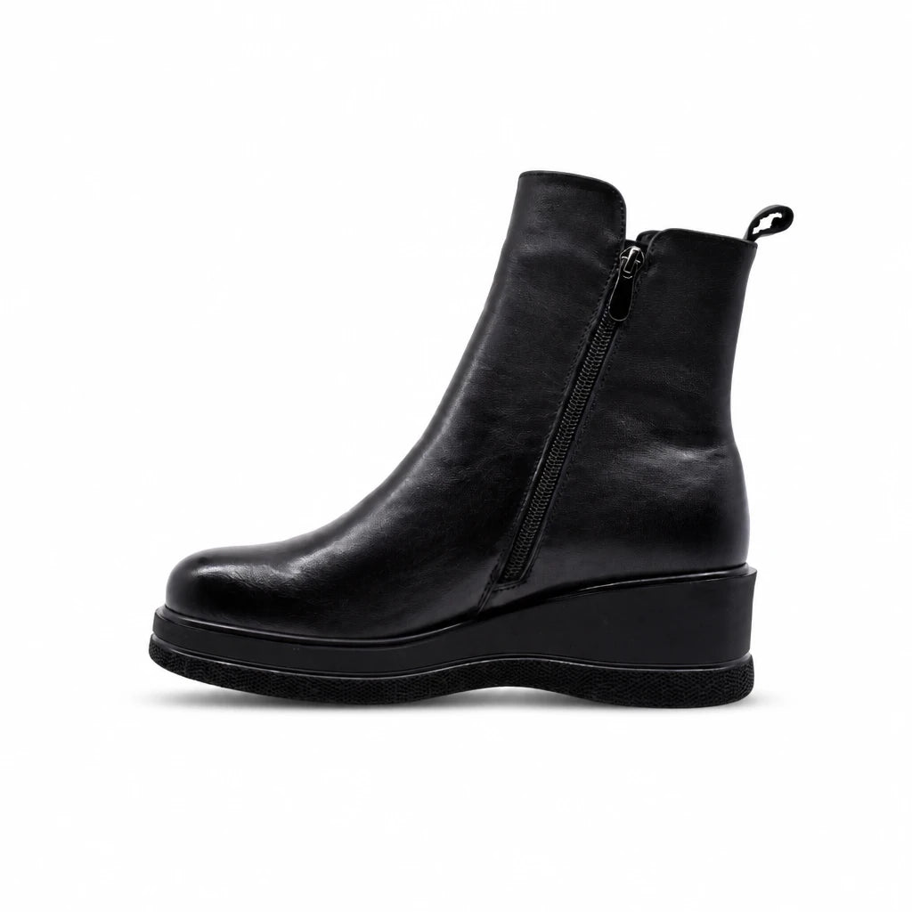 Ghete dama casual Anna Viotti piele naturala D124-BQ072 negre
