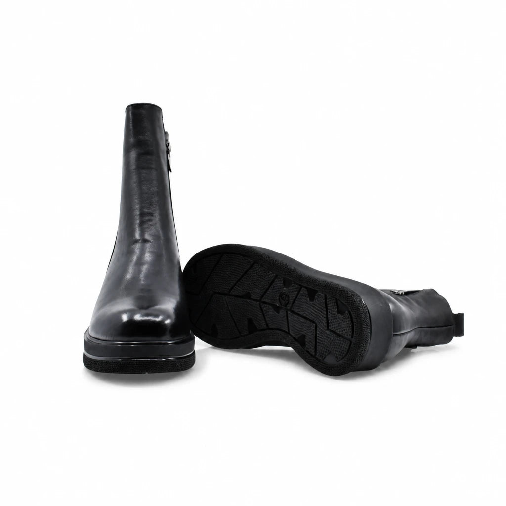 Ghete dama casual Anna Viotti piele naturala D124-BQ072 negre