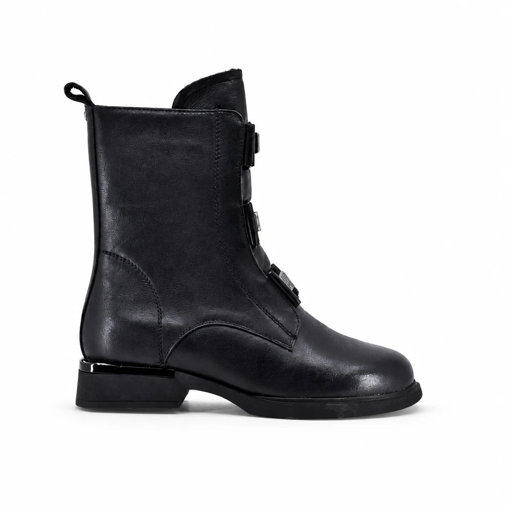 Ghete dama casual Sole piele naturala D124-BQ21731 negre