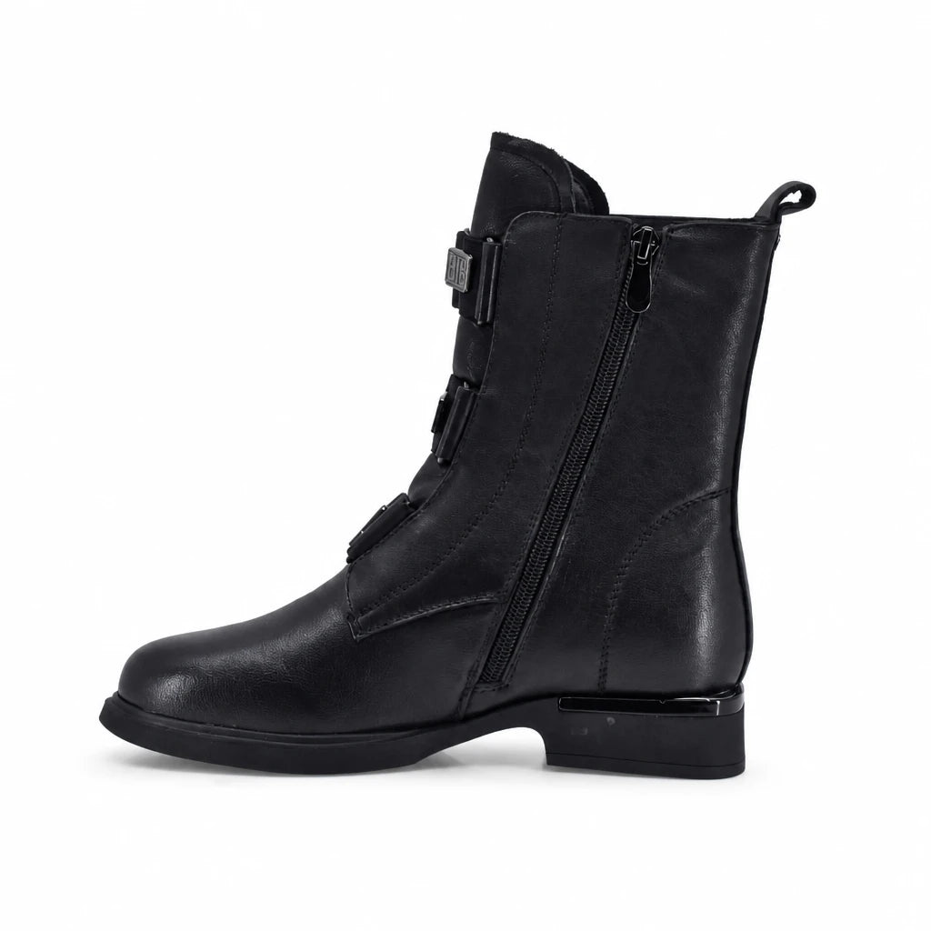 Ghete dama casual Sole piele naturala D124-BQ21731 negre