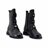 Ghete dama casual Sole piele naturala D124-BQ21731 negre